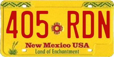NM license plate 405RDN
