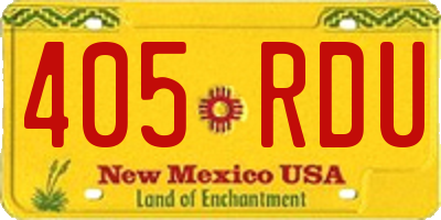 NM license plate 405RDU
