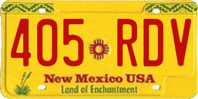 NM license plate 405RDV
