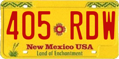 NM license plate 405RDW