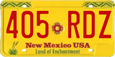 NM license plate 405RDZ