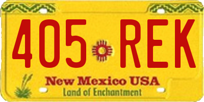 NM license plate 405REK