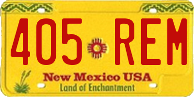 NM license plate 405REM