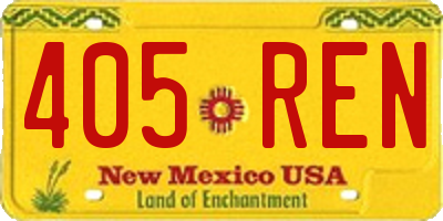 NM license plate 405REN
