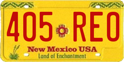 NM license plate 405REO