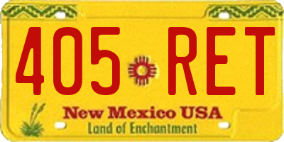 NM license plate 405RET