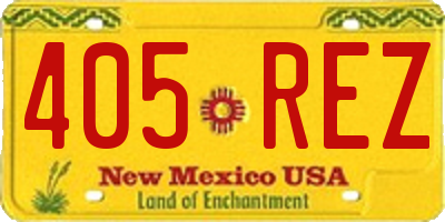 NM license plate 405REZ