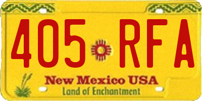 NM license plate 405RFA