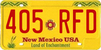 NM license plate 405RFD