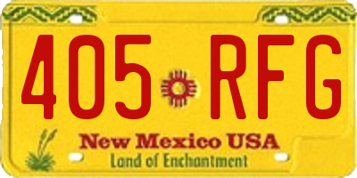 NM license plate 405RFG