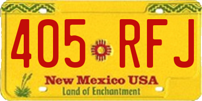 NM license plate 405RFJ