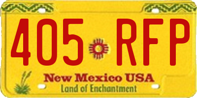 NM license plate 405RFP