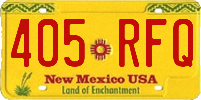 NM license plate 405RFQ