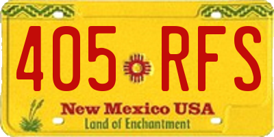 NM license plate 405RFS