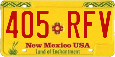 NM license plate 405RFV