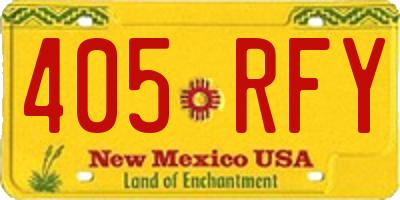 NM license plate 405RFY