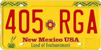 NM license plate 405RGA