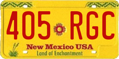 NM license plate 405RGC