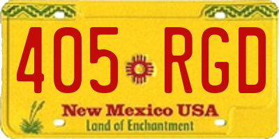 NM license plate 405RGD