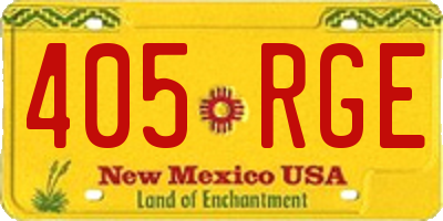NM license plate 405RGE