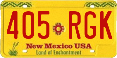 NM license plate 405RGK