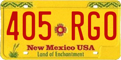 NM license plate 405RGO