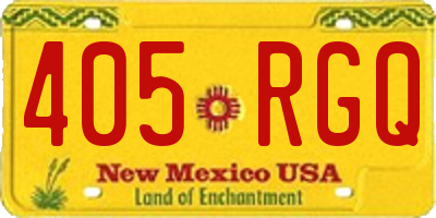 NM license plate 405RGQ