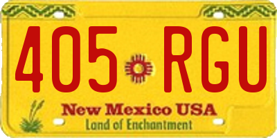 NM license plate 405RGU