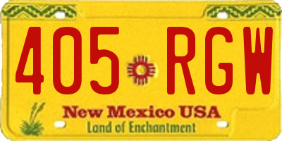 NM license plate 405RGW