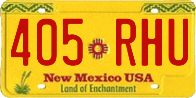 NM license plate 405RHU