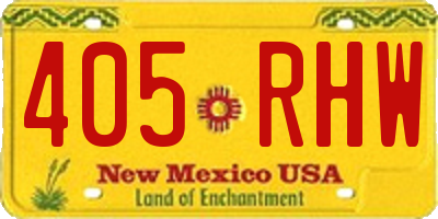 NM license plate 405RHW