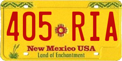 NM license plate 405RIA