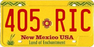 NM license plate 405RIC