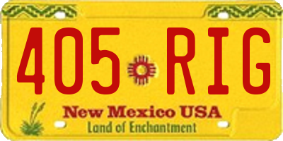 NM license plate 405RIG
