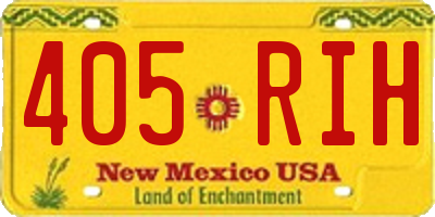 NM license plate 405RIH