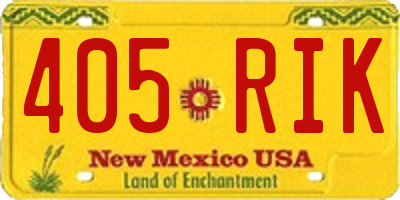 NM license plate 405RIK