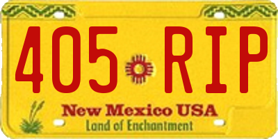 NM license plate 405RIP