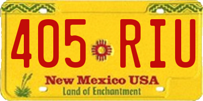 NM license plate 405RIU