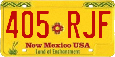 NM license plate 405RJF