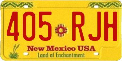 NM license plate 405RJH