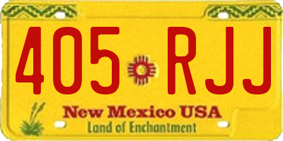 NM license plate 405RJJ