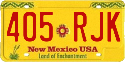 NM license plate 405RJK