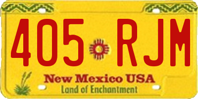 NM license plate 405RJM