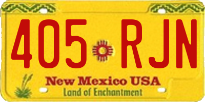 NM license plate 405RJN