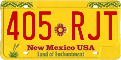 NM license plate 405RJT