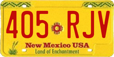 NM license plate 405RJV