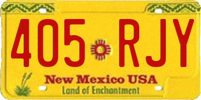 NM license plate 405RJY