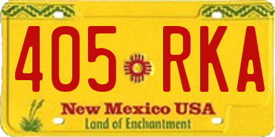 NM license plate 405RKA