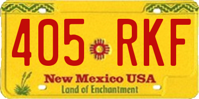 NM license plate 405RKF