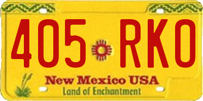 NM license plate 405RKO